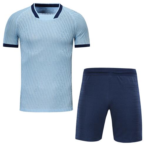 Atletico Madrid Style Customize Team Light Blue Soccer Jerseys Kit(Shirt+Short)